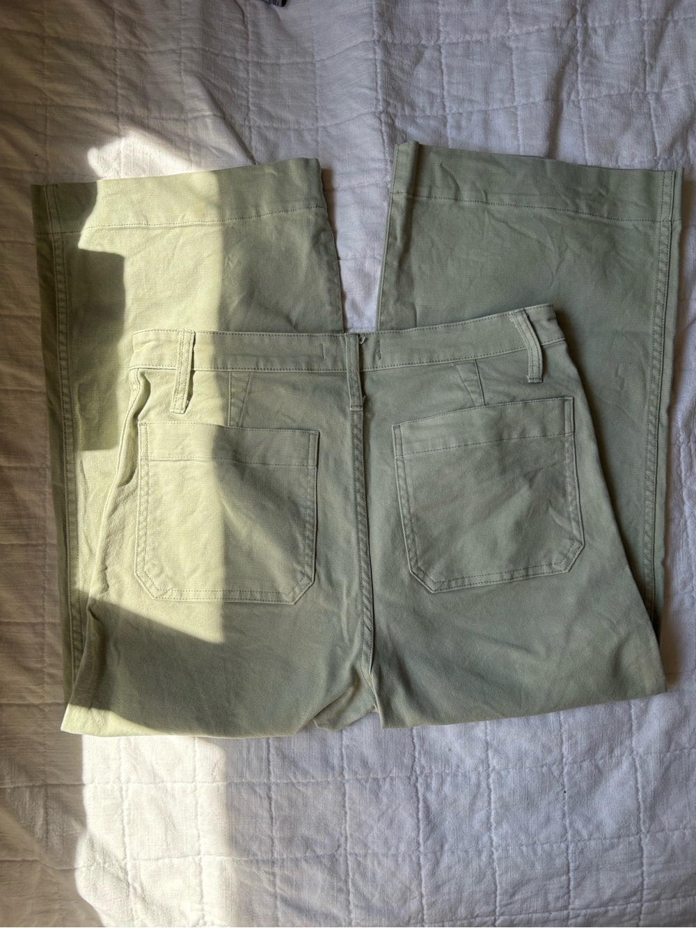 Madewell Emmett Wide Leg Crop Pants High Waist Women’s 30 Sea Haze Light Green - Picture 5 of 7